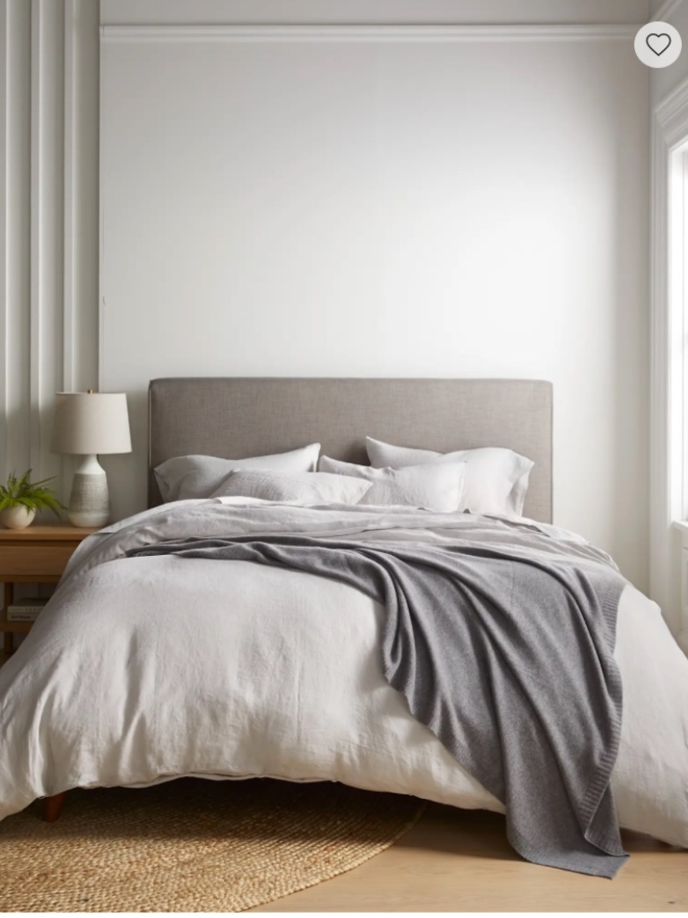 QUINCE European Linen Duvet Cover Set, King/Cal King, Light Gray